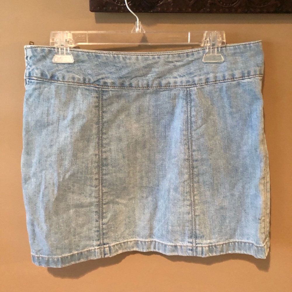 Blue jean panel miniskirt
